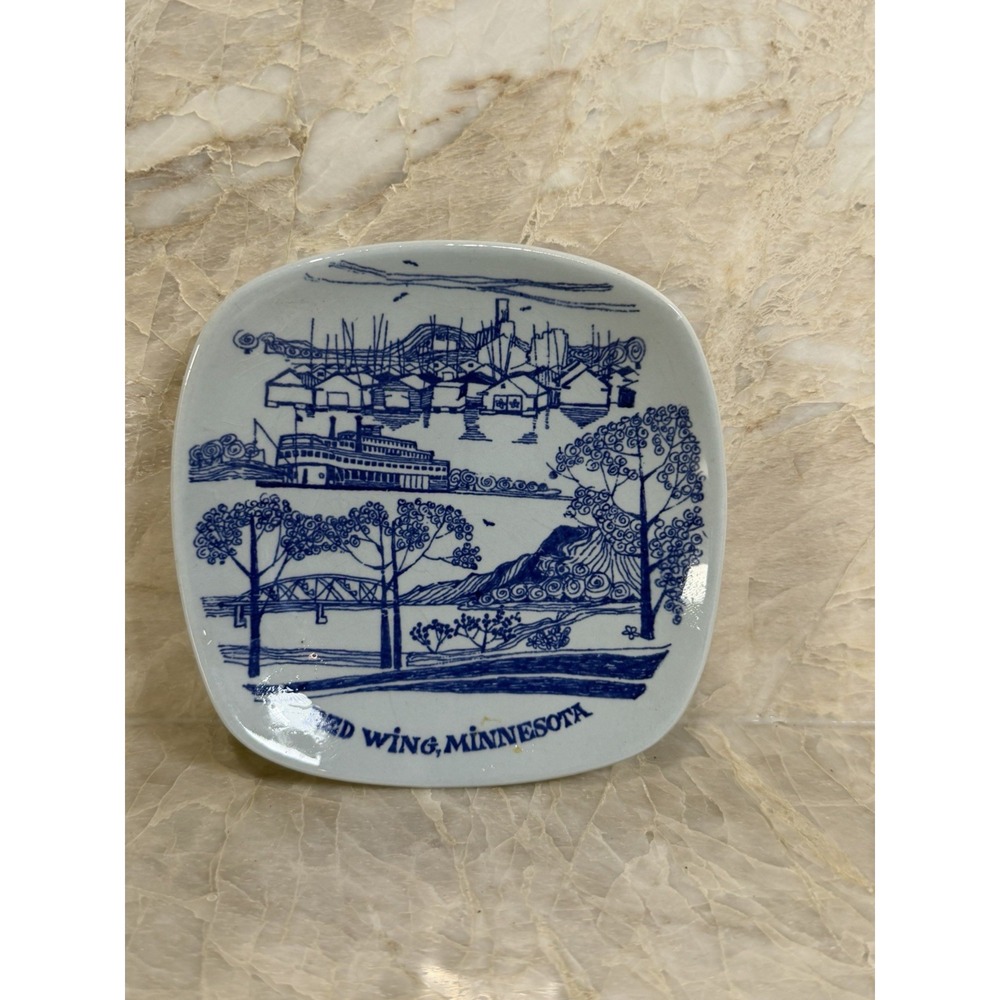 Vintage Stavangerflint Norway Red Wing Minnesota Souvenir Dish 5.5"